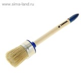 Кисть круглая &amp;quot;TUNDRA comfort&amp;quot; натуральная щетина, деревянная ручка №10 (40 мм) 881564