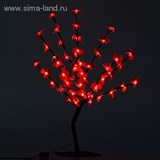 Светодиодный куст улич. 0,65 м, &amp;quot;Цветок сакуры&amp;quot;, 50 LED, 220V, фиксинг КРАСНЫЙ