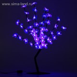 Светодиодный куст улич. 0,65 м, &amp;quot;Цветок сакуры&amp;quot;, 50 LED, 220V, фиксинг СИНИЙ