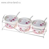 Набор из 3-х банок 350 мл для сыпучих продуктов &amp;quot;Ласка&amp;quot; с ложками