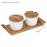 Набор банок для сыпучих продуктов 2 шт &amp;quot;Эстет&amp;quot; на подставке