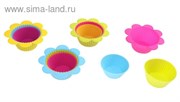 Набор силиконовых форм для выпечки &amp;quot;Ромашка&amp;quot;, 12 шт., цвета МИКС