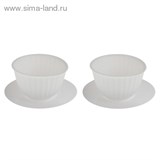 Набор для выпечки капкейков, 4 предмета: 2 чашки, 2 тарелки, цвет МИКС