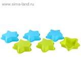 Набор форм для выпечки силиконовая 11,5х11,5 см &amp;quot;Морская звезда&amp;quot;, 6 шт., цвета МИКС
