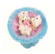 Букет из мягких игрушек "Медвежата", 3 шт. - фото 24927