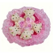 Букет с медвежатами "Зефирки" 5 шт. - фото 25342