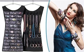 Органайзер для украшений Платье. Цвет черный, розовый - фото 25466